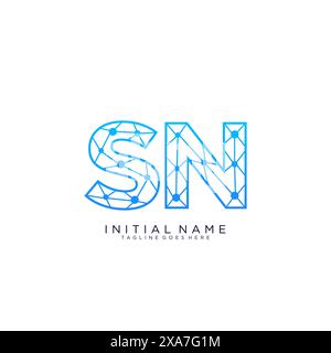 SN tech logo icon design template Stock Vector