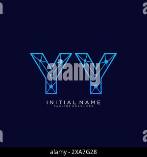 YY tech logo icon design template Stock Vector