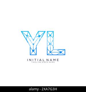 YL tech logo icon design template Stock Vector
