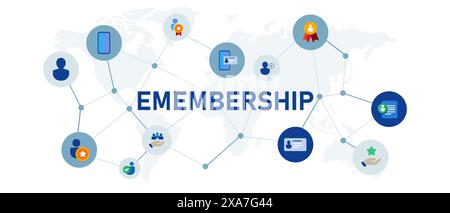 emembership smartphone account for member of organization business management Stock Vector