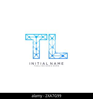 TL tech logo icon design template Stock Vector