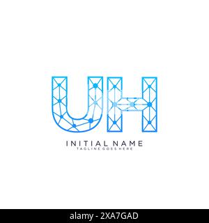 UH tech logo icon design template Stock Vector