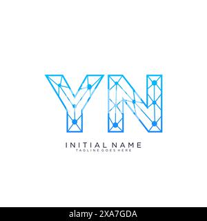 YN tech logo icon design template Stock Vector