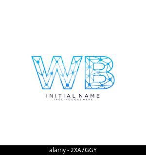 WB tech logo icon design template Stock Vector
