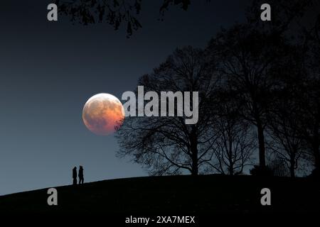 Total lunar eclipse. Stock Photo