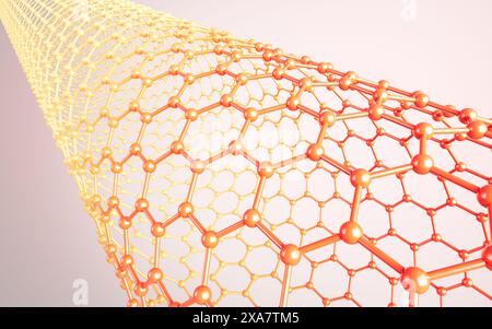 Carbon nanotubes, Nanotechnology, 3d rendering. 3d illustration. Stock Photo