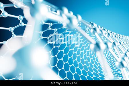 Carbon nanotubes, Nanotechnology, 3d rendering. 3d illustration. Stock Photo