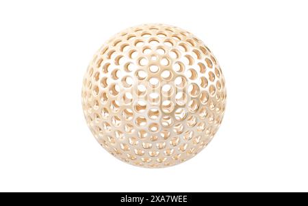 Golden abstract sphere, 3d rendering. 3d illustration. Stock Photo