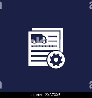 car maintenance or service vector icon with truck Stock Vector