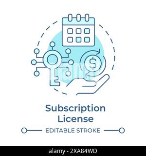 Subscription license soft blue concept icon Stock Vector