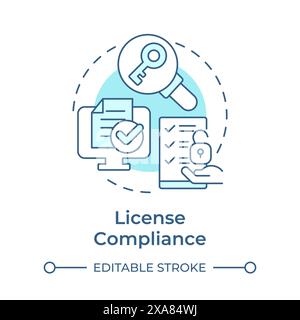 License compliance soft blue concept icon Stock Vector