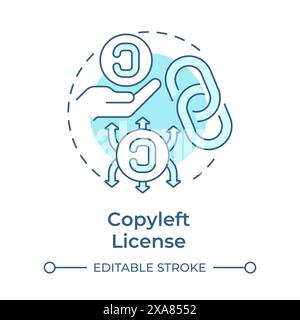 Copyleft license soft blue concept icon Stock Vector