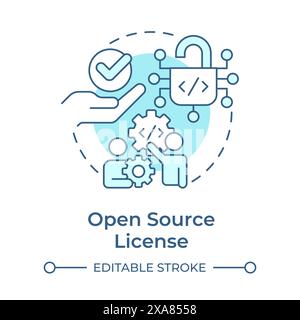 Open source license soft blue concept icon Stock Vector