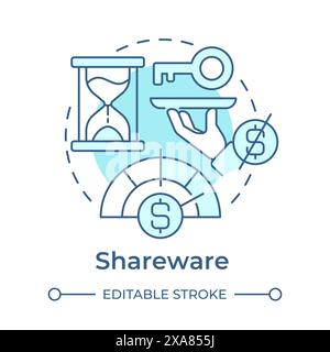 Shareware soft blue concept icon Stock Vector