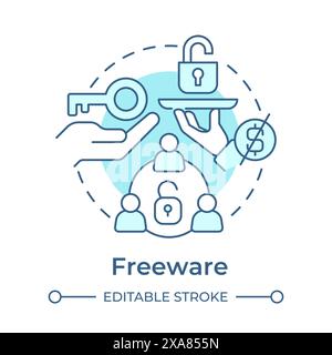 Shareware soft blue concept icon Stock Vector Image & Art - Alamy