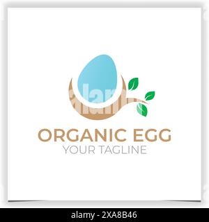 Organic egg logo design template Stock Vector