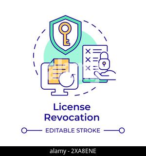 License revocation multi color concept icon Stock Vector