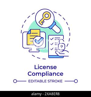 License compliance multi color concept icon Stock Vector