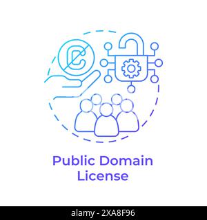 Public domain license blue gradient concept icon Stock Vector