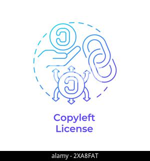 Copyleft license blue gradient concept icon Stock Vector