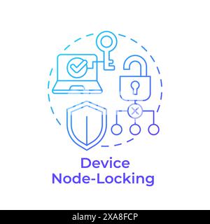 Device node-locking blue gradient concept icon Stock Vector