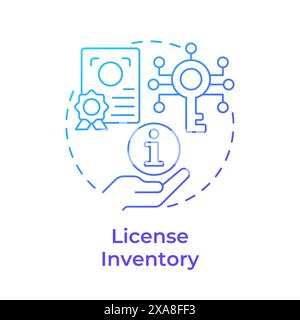 License inventory blue gradient concept icon Stock Vector