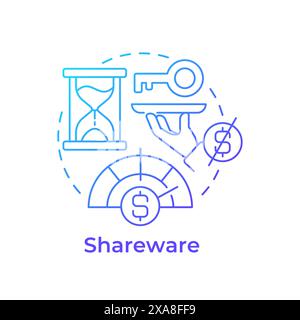 Shareware blue gradient concept icon Stock Vector