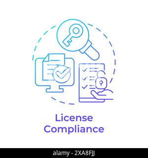 License compliance blue gradient concept icon Stock Vector