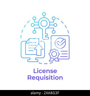 License requisition blue gradient concept icon Stock Vector