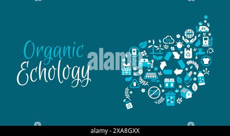 Vector banner illustration with ecology motif Stock Vector