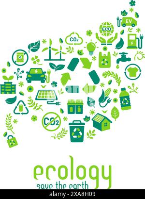 Vector  illustration with ecology motif Stock Vector