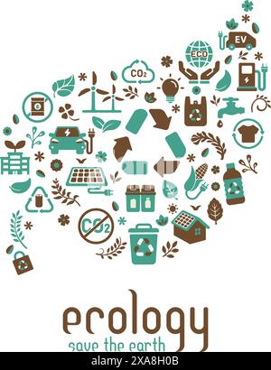 Vector  illustration with ecology motif Stock Vector