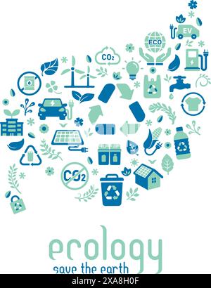 Vector  illustration with ecology motif Stock Vector