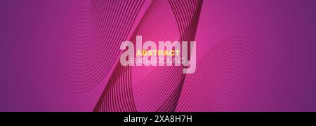 Abstract pink purple and violet gradient wave line web background. Orange, red smooth element swoosh speed wave modern stream vector banner background Stock Vector