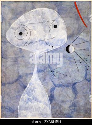 Joan Miro, 1893-1983. Painting, Man with a Pipe. 1925. Oil on canvas. Stock Photo