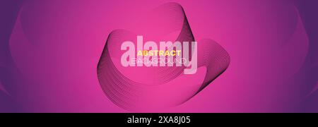 Abstract pink purple and violet gradient wave line web background. Orange, red smooth element swoosh speed wave modern stream vector banner background Stock Vector