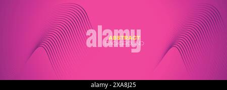 Abstract pink purple and violet gradient wave line web background. Orange, red smooth element swoosh speed wave modern stream vector banner background Stock Vector