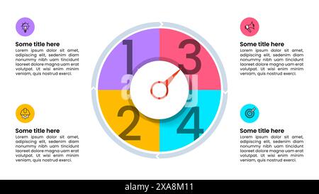 Infographic template with icons and 4 options or steps. Pointer. Can be used for workflow layout, diagram, banner, webdesign. Vector illustration Stock Vector