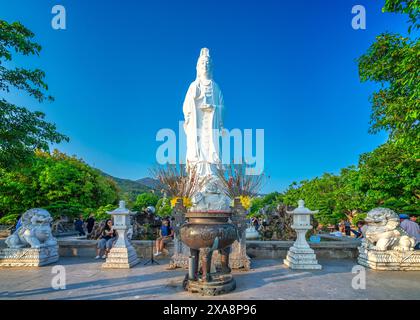 Da Nang, Vietnam - April 15th, 2024: Lady Buddha statue at the Linh Ung Pagoda in Danang city in Vietnam Stock Photo