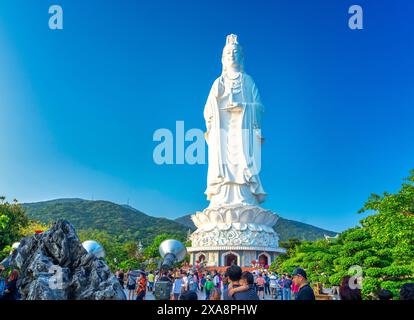 Da Nang, Vietnam - April 15th, 2024: Lady Buddha statue at the Linh Ung Pagoda in Danang city in Vietnam Stock Photo