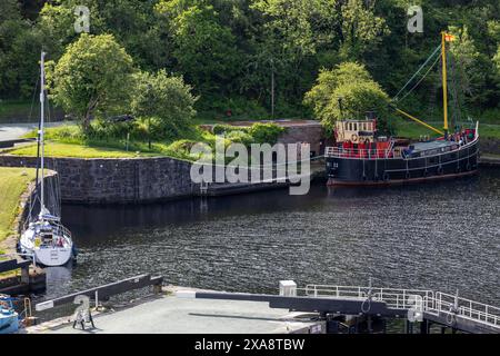 CRINAN ARGYLL & BUTE, SCOTLAND, UK, MAY 30. View of Crinan harbour in Argyll and Bute, Scotland on May 30, 2024 Stock Photo