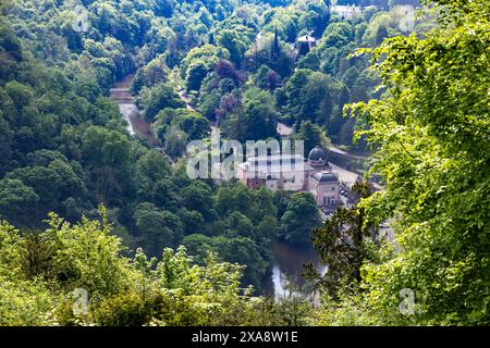 MATLOCK BATH, DERBYSHIRE, UK, MAY 18. View from the Heights of Abraham near Matlock Bath, Derbyshire on May 18, 2024. Stock Photo