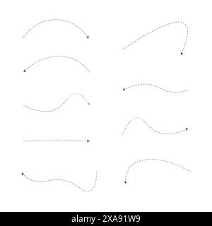 Set of dashed line arrows Stock Vector
