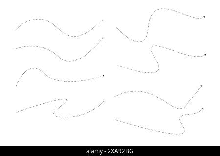 Set of dashed line arrows Stock Vector
