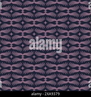 Abstract seamless pattern Flapping of wings Design element Vector illustration Isolated on dark blue background Stock Vector