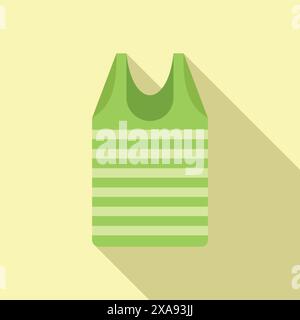 Green and white striped tank top, perfect for staying cool on a hot summer day Stock Vector