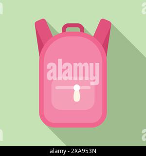 Vibrant pink backpack is waiting to be filled with knowledge and excitement for the upcoming school year Stock Vector