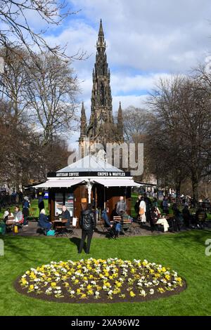 Edinburgh, Scotland - 29 March 2024: View at the Scott monument at Edinburgh on Scotland Stock Photo