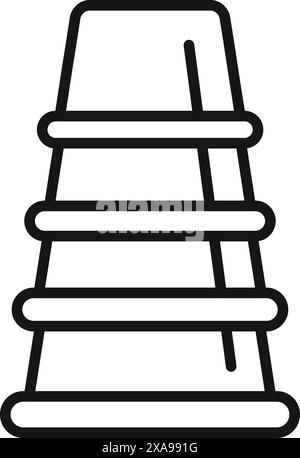 Simple line art of a water tower, representing infrastructure, storage, and resource management Stock Vector