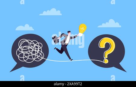 Understanding problem solution simplify challenge. Stock Vector